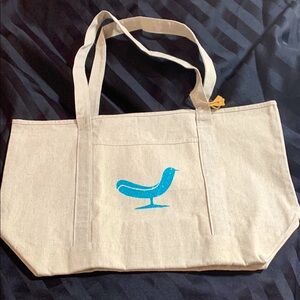 NEW..Leeds Canvas Tote Bag with Blue Bird Design..